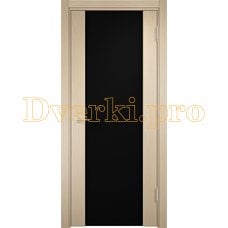 Дверь Сан-Ремо 01 беленый дуб, остекленная, черный триплекс