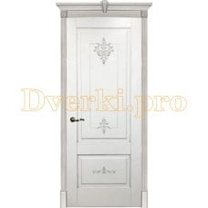 Дверь Флоранс белая эмаль (серебро), глухая