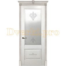 Дверь Флоранс белая эмаль (серебро), остекленная