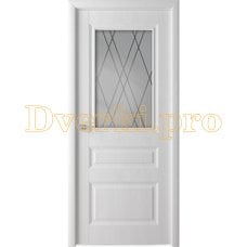 Дверь Каскад белый ясень, остекленная