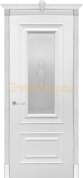 Дверь Бергамо белая эмаль, остекленная