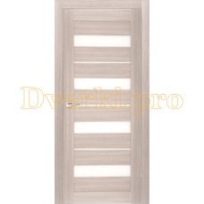 Дверь X-5 лиственница кремовая, остекленная