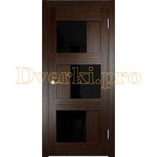 Дверь Баден 10 (Лакобель) дуб темный, остекленная
