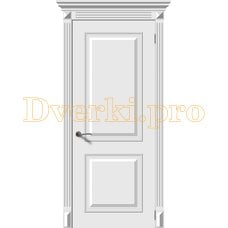 Дверь Багет 2 белая эмаль, остекленная
