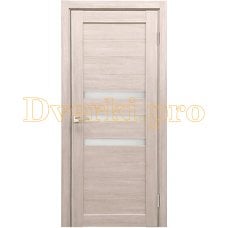 Дверь X-6 лиственница кремовая, остекленная