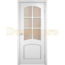 Дверь Кэрол белая, остекленная