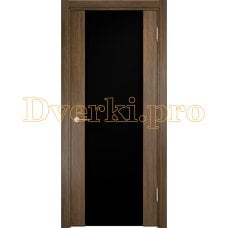 Дверь Сан-Ремо 01 вишня малага, остекленная, черный триплекс