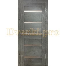 Дверь Бавария 15 3Д-Люкс дуб эдисон серый, остекленная