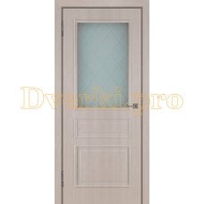 Дверь Римини (объемный багет) крем, остекленная