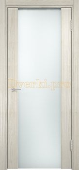 1147, Дверь Сан-Ремо 01 беленый дуб мелинга, остекленная, белый триплекс, 17141, 10 625.00 р., 1147-01, , Двери экошпон Премиум